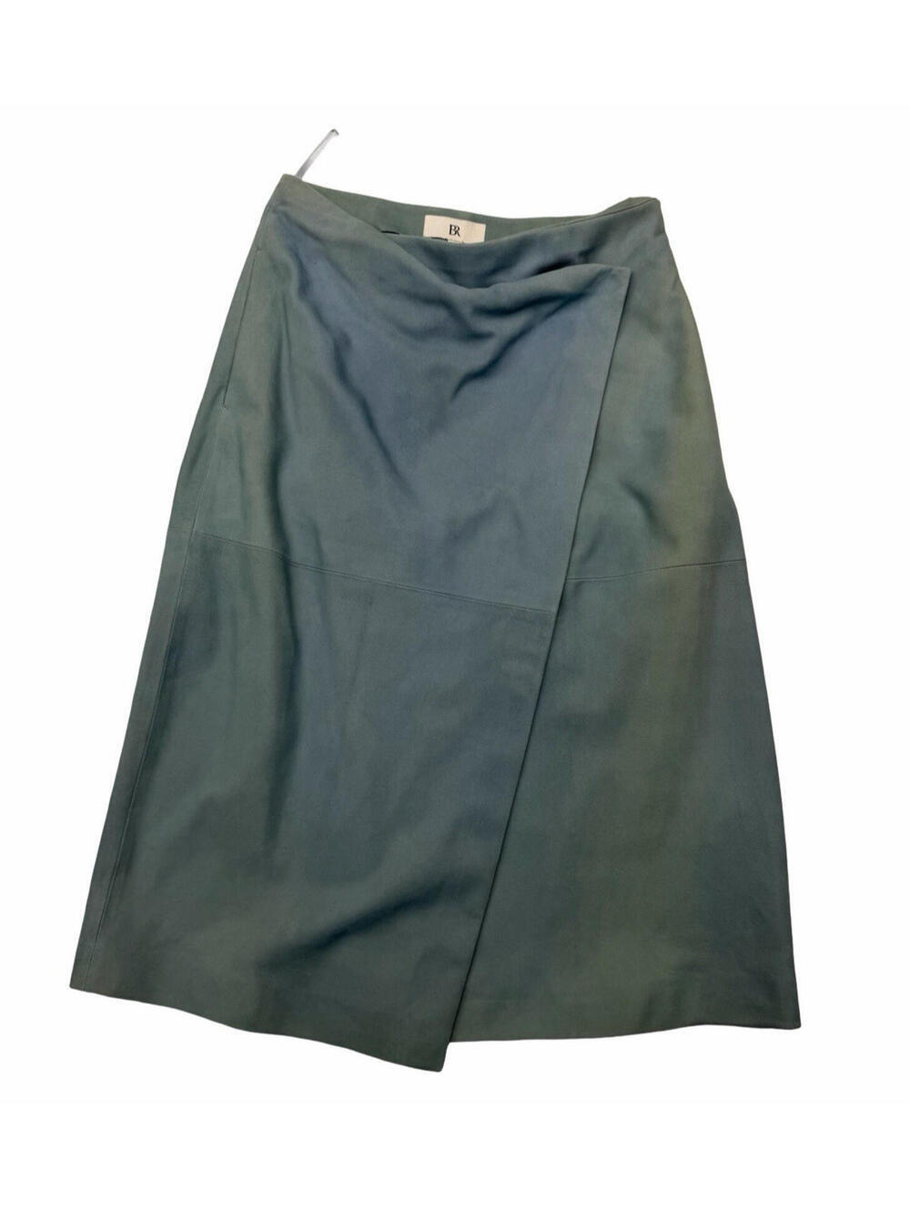 Banana Republic Helena Suede Leather Wrap Skirt Blue Size US 6